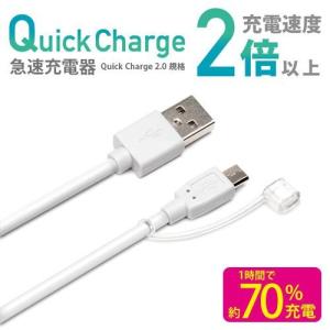 iCharger 急速充電対応 micro USBケーブル 2A ホワイト PG-MQC06WH PG-MQC06WH