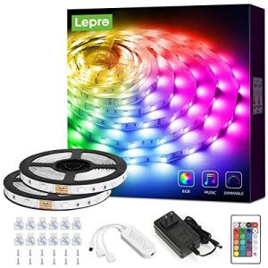Lepro ledテープライト RGB テープライト 音楽ledテープ 音楽と同期 クリスマス ライト 24キーリモコン 調光調色 SMD5050 明