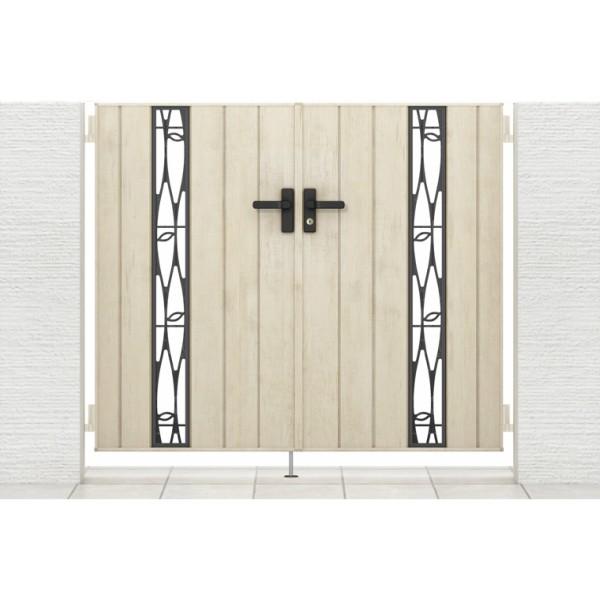 門扉 リクシル 開き門扉AA TS2型 縦桟 両開き 08-12/08-14 柱使用 W1600(8...