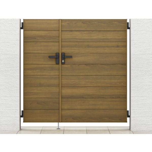 門扉 リクシル 開き門扉AA YM1型 横桟 両開き 親子 04-08-12/04-08-14 埋込...