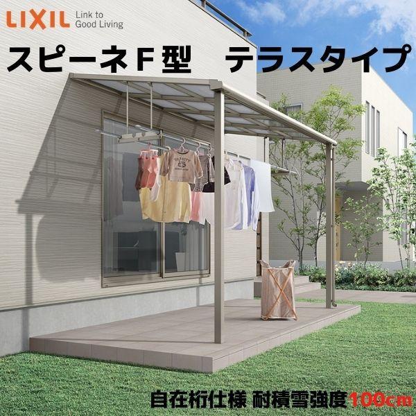 テラス屋根 スピーネ リクシル 1.0間 間口1820×出幅885mm テラスタイプ 屋根F型 耐積...