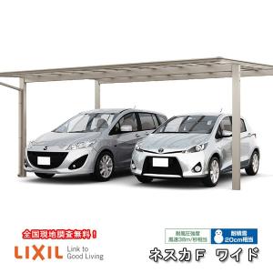 カーポート 2台駐車場 W4827×L5402 ネスカF 2台用 基本 48-54型 熱線吸収ポリカーボネート屋根材 リクシル/LIXIL 車庫 ガレージ 本体 ネスカ 旧Fワイド