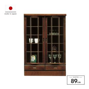 本棚 幅90cm 書棚 引き戸 ガラス扉 タモ材 国産 : CRASIO - 通販