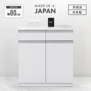 フレンチカントリーの78cm幅のかわいいパイン材の収納キャビネット