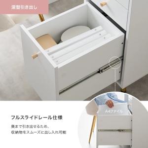 幅90cm 引き出し付きデスク 大理石柄 ホワ...の詳細画像4
