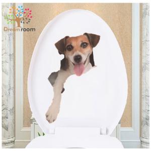 超リアル☆ 3D ウォールステッカー ワンちゃん リアル 犬 A 騙し絵 トリックアート DOG インテリア 剥がせる 壁紙 シール DIY わんわん