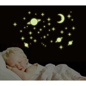 暗闇で光る☆ 土星 小惑星 月 蓄光ステッカー...の詳細画像2