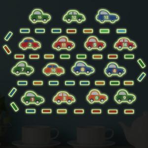 暗闇で光る☆ 走る！ 車セット 蓄光ステッカー インテリア ステッカー カー ドライブ 夜光 蛍光 シール