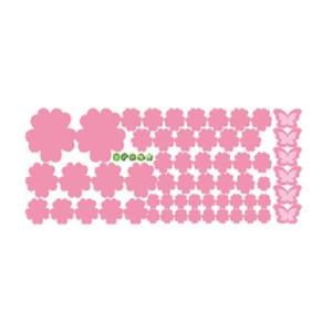 はがせるシール 【ピンク】 花×蝶 ウォールステッカー 120piece ウォールデコ 防水 DIY 壁 床 家具 インテリア 子供部屋