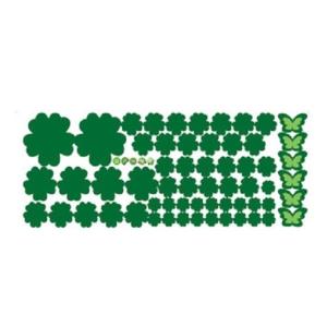 はがせるシール 【緑】 花×蝶 ウォールステッカー 120piece ウォールデコ 防水 DIY 壁 床 家具 インテリア 子供部屋