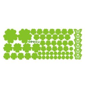 はがせるシール 【黄緑】 花×蝶 ウォールステッカー 120piece ウォールデコ 防水 DIY 壁 床 家具 インテリア 子供部屋