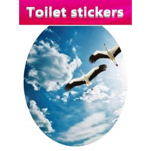 ３D ウォールステッカー トイレ カモメと青空 騙し絵 トリックアート はがせる 壁紙 シール 防水 DIY 壁 床 家具 インテリア 天井