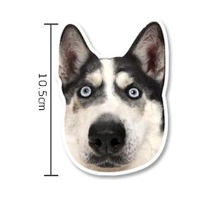 超リアル！動物ステッカーQ 【シベリアンハスキー 犬】防水 壁飾り 壁紙 はがせるシール DIY 壁 家具 トイレ デコ スーツケース などに