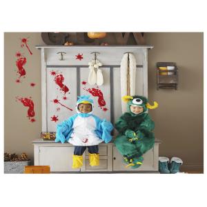 恐怖！ウォールステッカー 【C818】血痕 足跡 手形 ホラー ゾンビ 吸血鬼 壁 シール ハロウィン パーティー