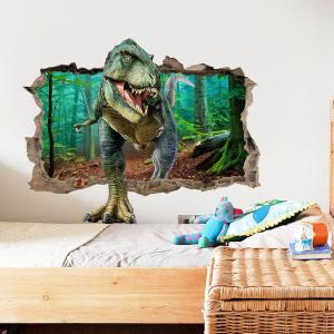 特大3D ウォールステッカー ジュラシックパーク 恐竜 騙し絵 トリック