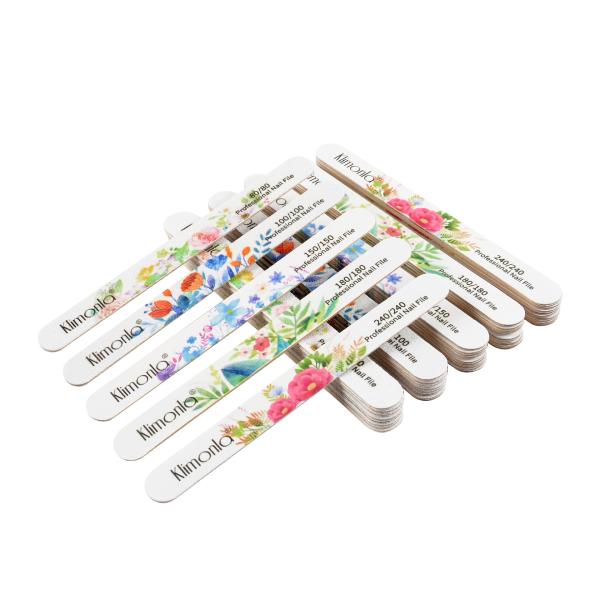 10本セット ボタニカル ネイルファイル 80/100/ 150/180/240 爪やすり ネイルケ...