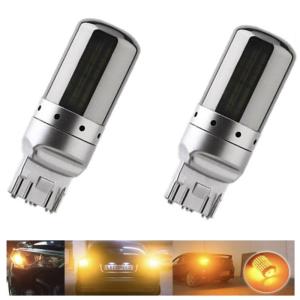T20 LED ステルスウインカー 汎用 12v クロームバルブ ピンチ部違い ハイフラ防止 抵抗内臓 無極性 爆光 高輝度 144連 アンバー