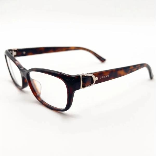 【極美品】GUCCI グッチ メガネ 伊達メガネ フレーム メガネ べっ甲 ブラウン GG 8003...
