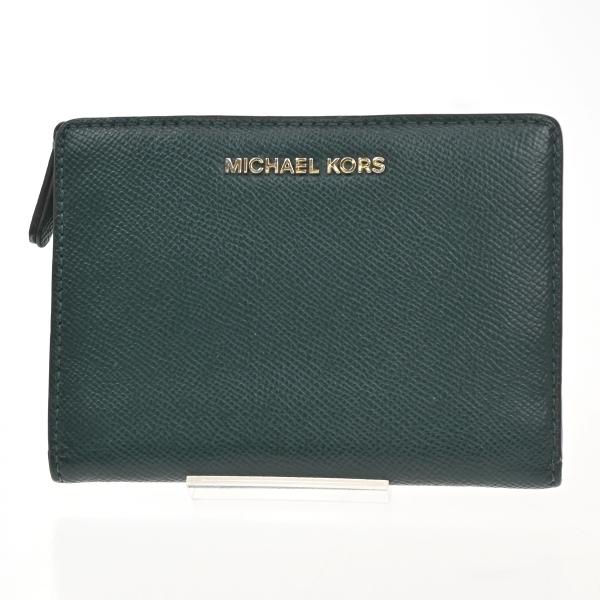 MICHAEL KORS マイケル・コース 二つ折り 財布 緑 レザー 03BS388