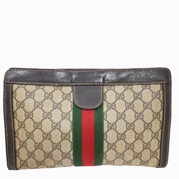 GUCCI オールドグッチ セカンドバッグ GG クラッチバッグ シェリー ブラウン 02BS099