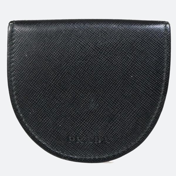 PRADA プラダ 小銭入れ コインケース ロゴ レザー 黒 ブラック 01BS117