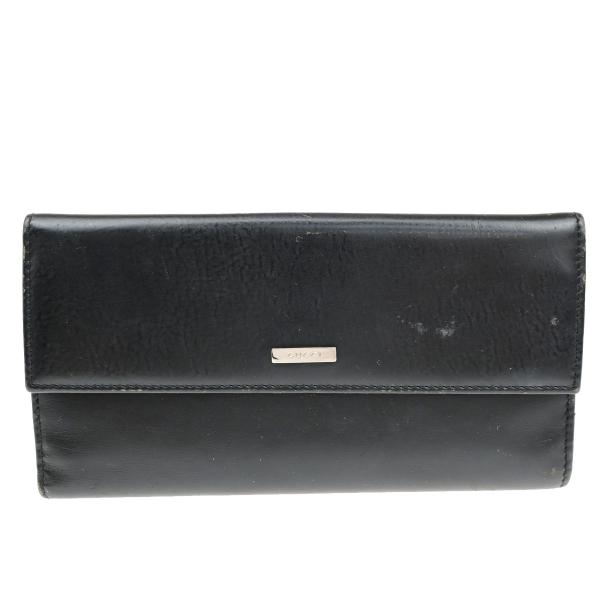 GUCCI グッチ 長財布 ロゴ ブラック レザー 08BS166