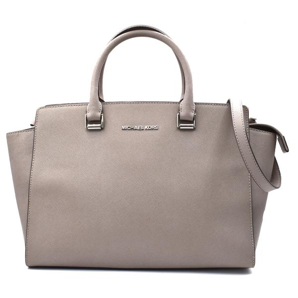 MICHAEL KORS マイケル・コース ハンド ショルダーバッグ 2WAY グレー レザー 07...
