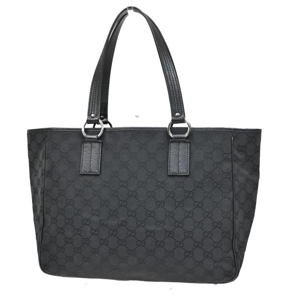 GUCCI グッチ トートバッグ GG ブラック キャンバス レザー 87KB979