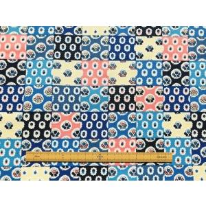 リネン混 北欧模様のパッチワーク風の商品画像