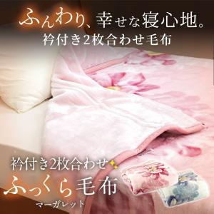 西川 衿付き2枚合わせふっくら毛布シングルサイ...の詳細画像1