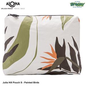ALOHA アロハコレクション Julia Hill Pouch S - Painted Birds aj-5058014-61 ポーチ S SPLASH-PROOF 防滴 軽量 タイベック 二重構造 ビーチ 2021モデル 正規品｜dreamy1117