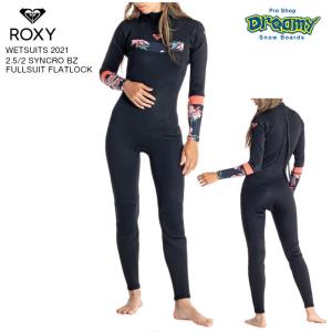 ROXY ロキシー 2.5/2 SYNCRO BZ FULLSUIT FLATLOCK RWT211914 2.5/2MM フルスーツ Japan Fit バックジップ フラットロック縫製 ウェットスーツ 2021春夏 正規品｜dreamy1117