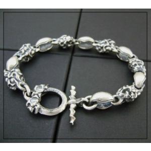 (送料無料)　drive b-15S バーニングスカル&amp;スムースリンクブレスレット 12link 2...