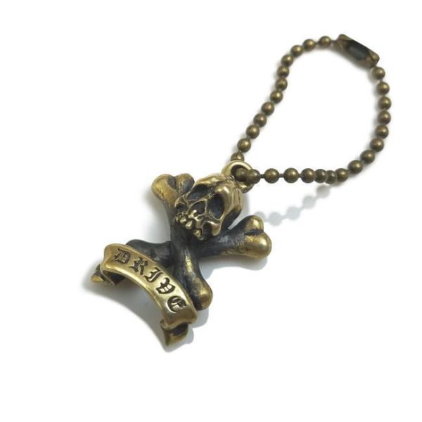 DREDLIE dk-014 クロスボーンスカルキーチェーン ブラス 真鍮 メンズ 十字架 バイカー...