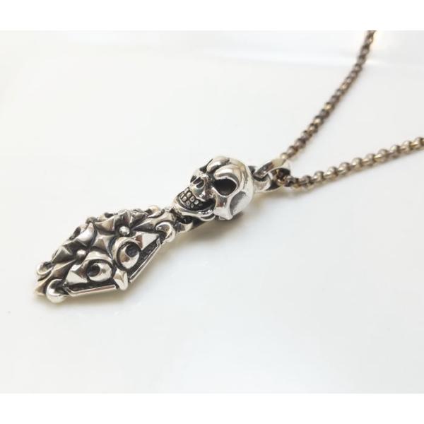 送料無料 dp-054【drive シルバーアクセサリー】 ドライヴ オーバルクロス＆スカルペンダン...