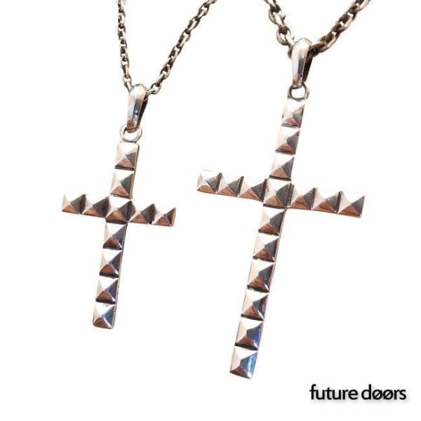fdp-0102 スタッズクロスＳペンダント＆スタッズクロスLペンダント ペアネックレス メンズ レ...