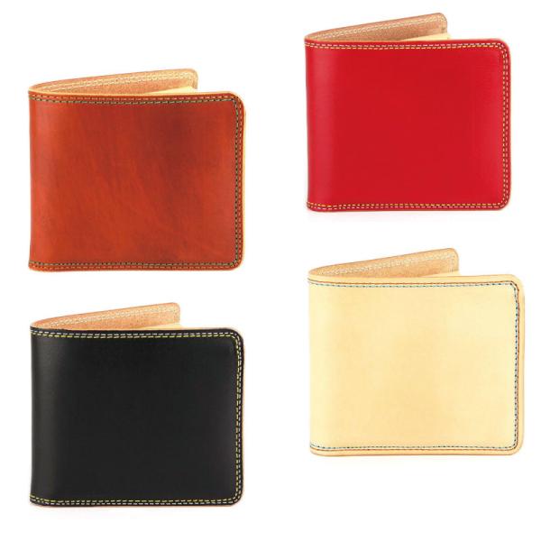 KC,s ケーシーズ 2つ折り財布 ビルフォード サンタフェ ダブルステッチ タン ブラウン ブラッ...