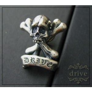 (送料無料)　drive　pin-10　スカルクロスボーンピンバッジ　silver925