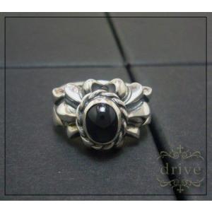 (送料無料)　drive　r-38bs　クロスII　ストーンリング　silver925　ブラックスタ...