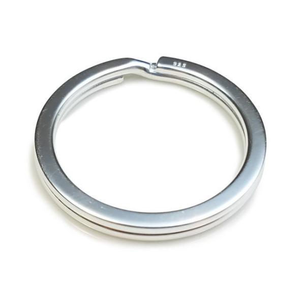 svp01/30mmキーリング平打ち型二重カンキーホルダー用マルカン１個売り/シルバー925silv...