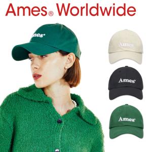 アメス ワールドワイド キャップ Ames Worldwide 正規販売店 BASIC LOGO BALL CAP ベーシック ロゴ ボールキャップ 全3色ン AM2CFUAB20ABK/BE/GR ACC｜drescco