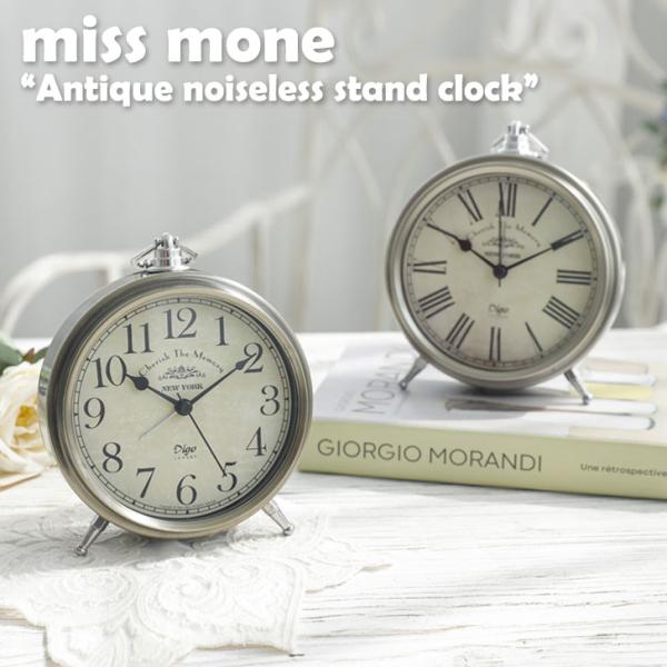 ミスモネ 置時計 miss mone Antique noiseless stand clock レ...