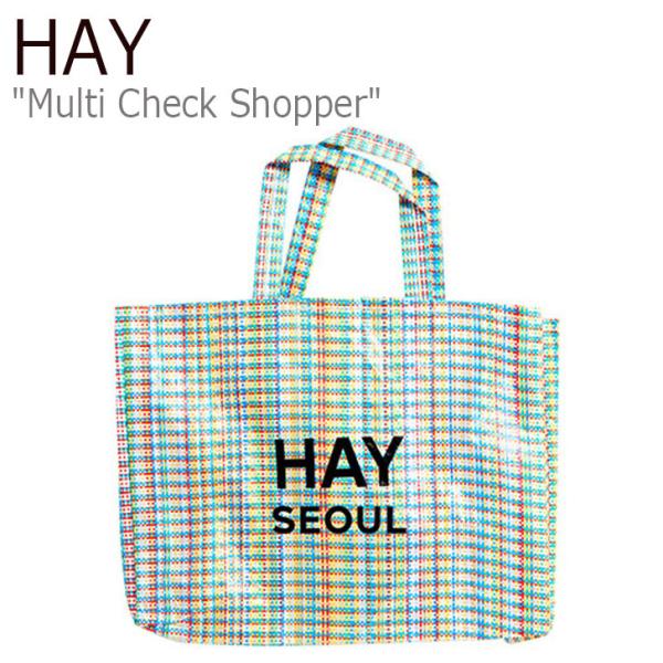 ヘイ トートバッグ HAY メンズ レディース MULTI CHECK SHOPPER マルチ チェ...