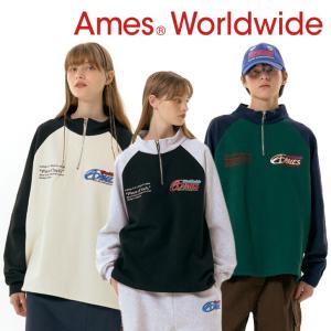 アメス ワールドワイド トレーナー Ames Worldwide 正規販売店 SYMBOL LOGO HALF ZIP UP シンボル ロゴ ハーフ ジップアップ 全3色 AM2DFUM483A ウェア｜drescco