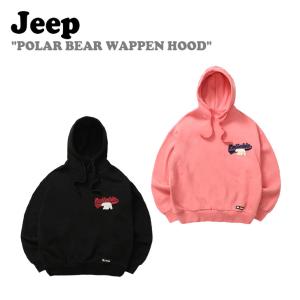 ジープ パーカー Jeep 男の子 女の子 POLAR BEAR WAPPEN HOOD ポーラー ベアー ワッペン フード BLACK ブラック ORANGE オレンジ  KM4THU067BK/OR ウェア｜drescco