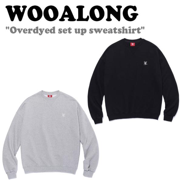 ウアロン トレーナー WOOALONG Overdyed set up sweatshirt オーバ...
