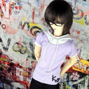 ≡Coll KY≡ OUTFIT: multicolor stitching hoodie (薄紫) 60cm(SD13Boy,SD13Girl)【アウトレット50%OFF】｜drescco