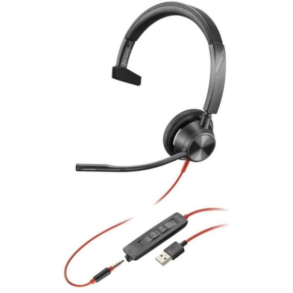 代引不可 Poly Blackwire 3315 USB-A 片耳 有線 日本HP 76J12AA