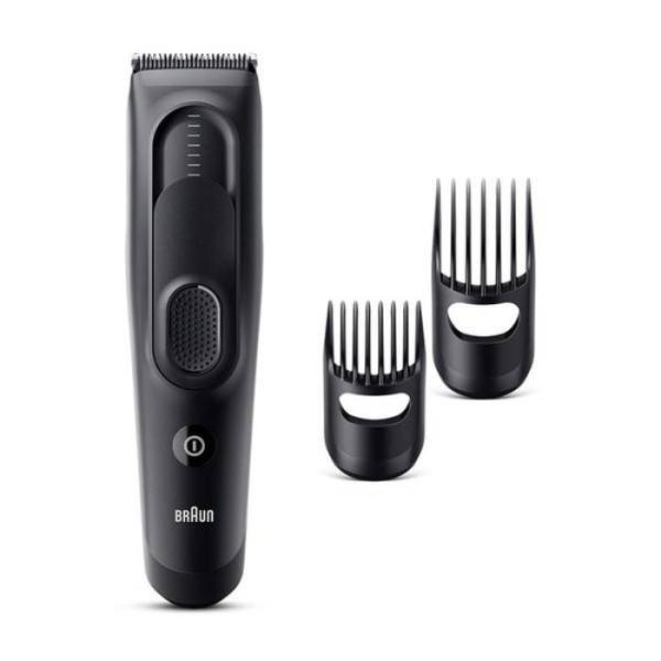 BRAUN ヘアバリカン 充電・交流式 ブラック 2種のコームで3mm-35の17段階の長さ調節対応...