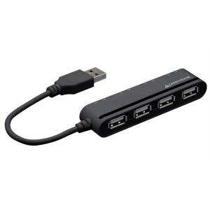 グリーンハウス 4ポート USB2.0HUB スイッチ付 バスパワー ブラック GH-UH204SBK